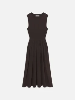 FRAME Banded Jersey Button Dress in Chocolate Brown<Women Dresses & Jumpsuits