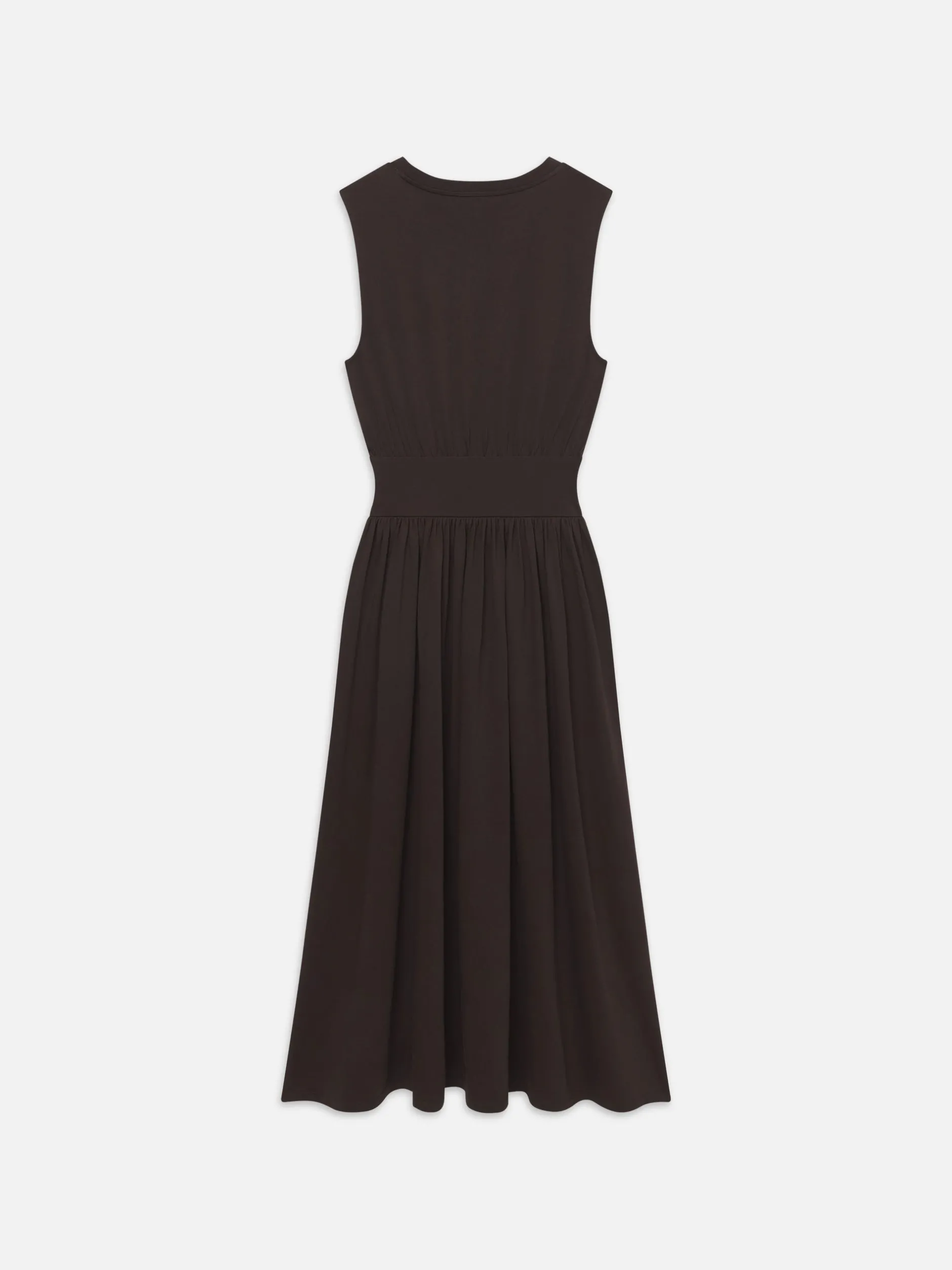 FRAME Banded Jersey Button Dress in Chocolate Brown<Women Dresses & Jumpsuits