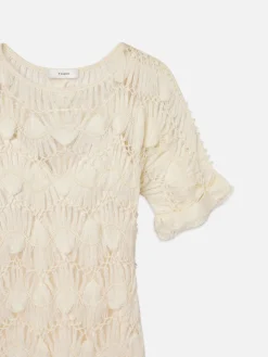 FRAME Beaded Crochet Dress in Off White<Women Dresses & Jumpsuits
