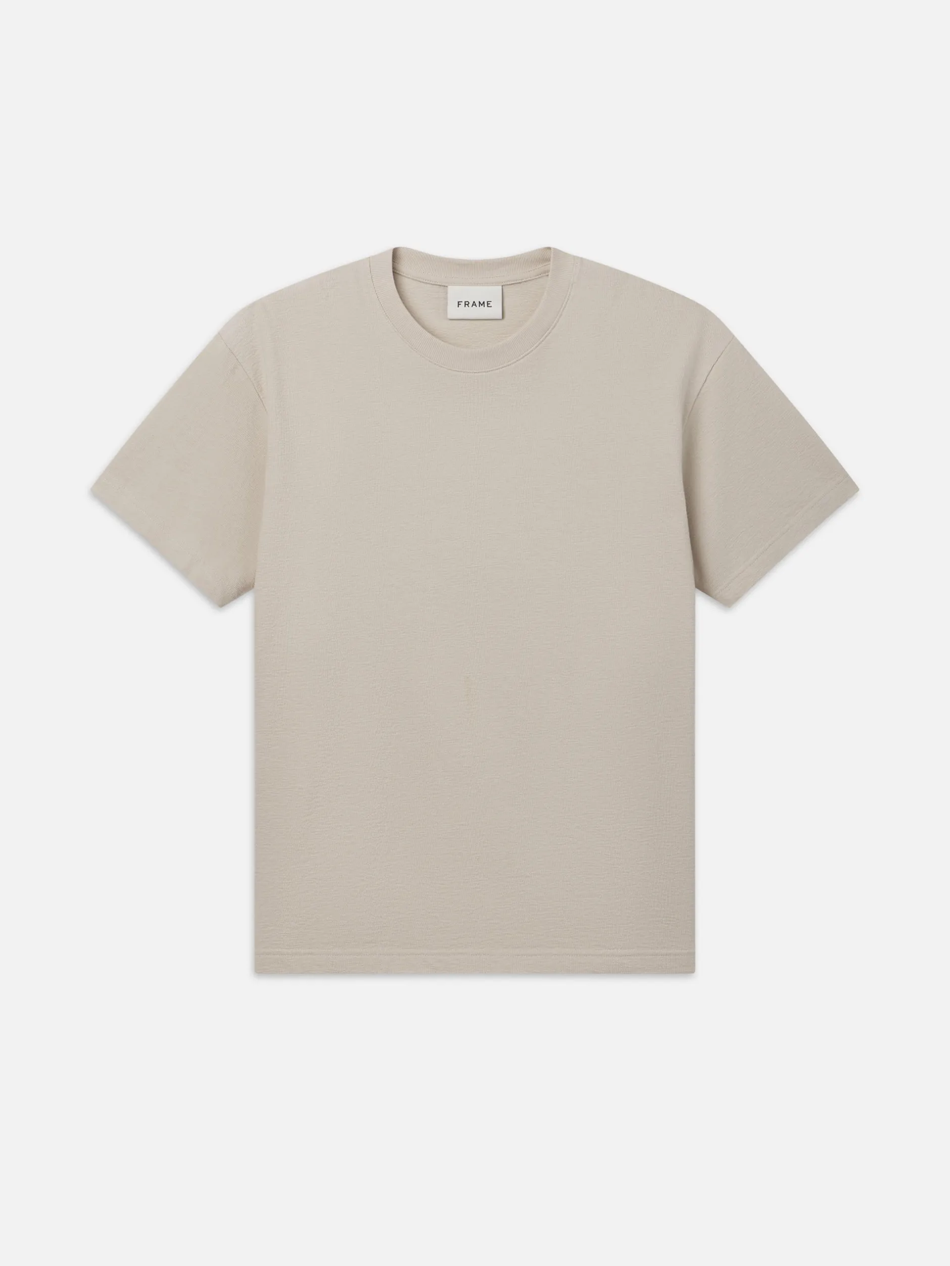 FRAME Boxy Textured Tee in Off White< Tees & Polos