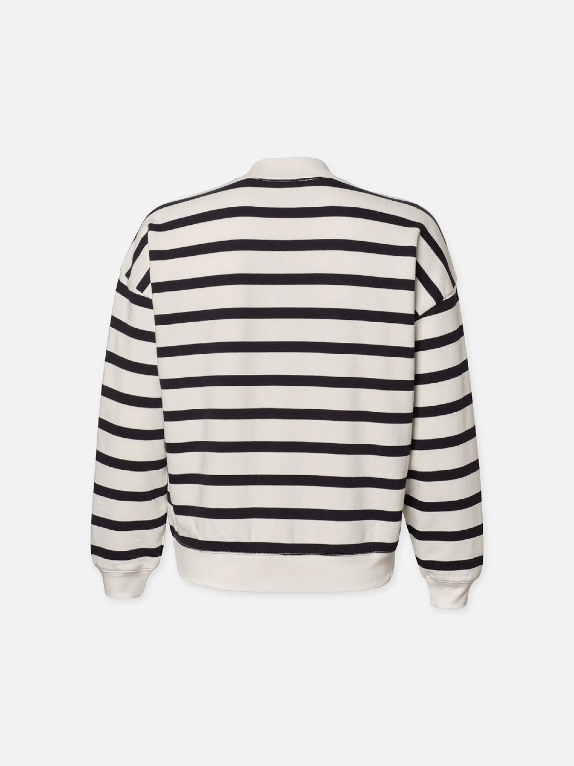 FRAME Button Detail Sweatshirt in Navy Multi<Women Sweaters