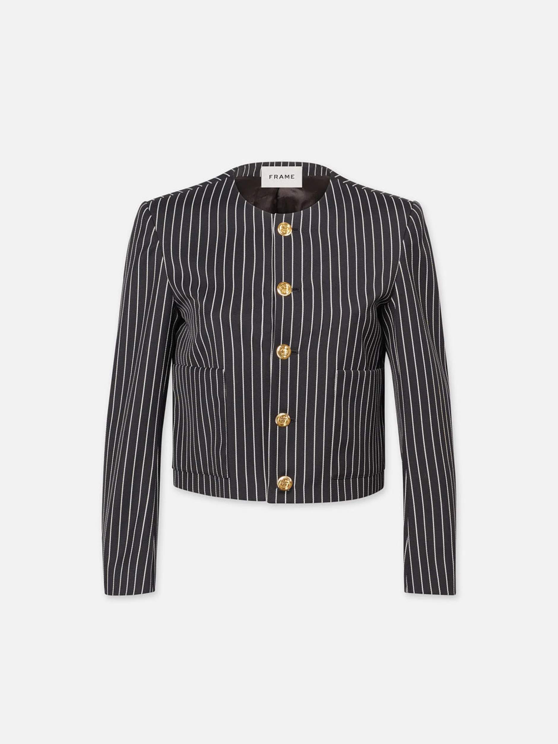 FRAME Button Front Jacket in Dark Navy Multi<Women Jackets & Coats
