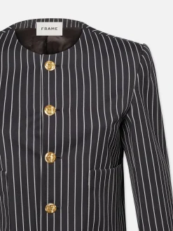 FRAME Button Front Jacket in Dark Navy Multi<Women Jackets & Coats