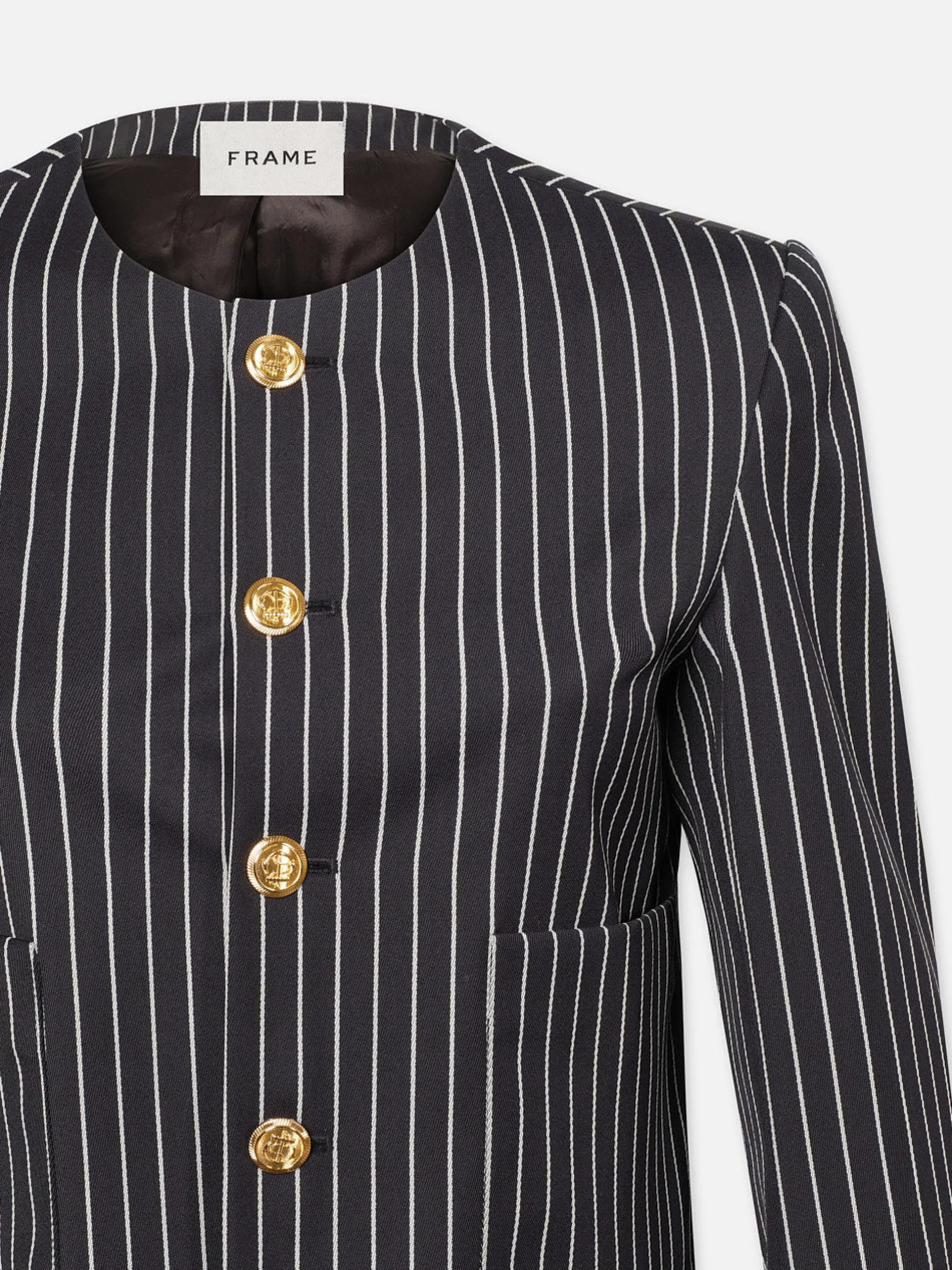 FRAME Button Front Jacket in Dark Navy Multi<Women Jackets & Coats