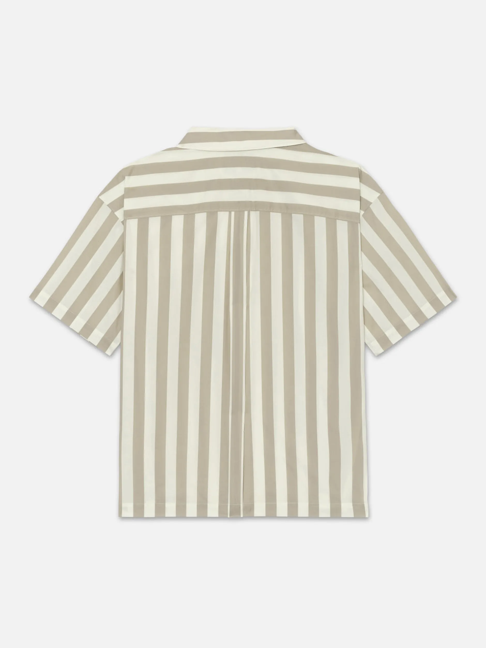 FRAME Camp Collar Shirt in Smoke Beige Stripe< Shirts