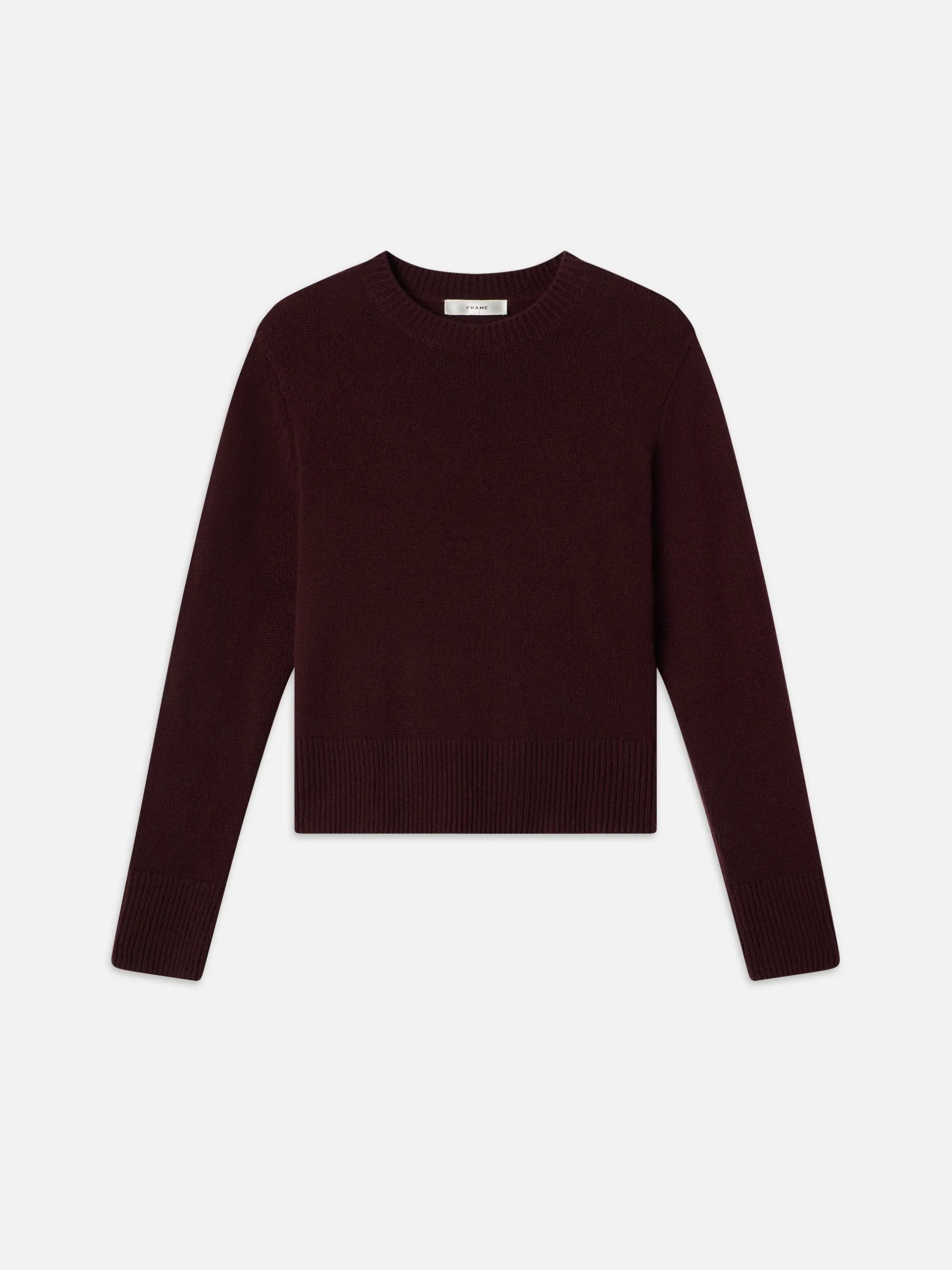 FRAME Cashmere Clean Crew in Deep Burgundy<Women Sweaters