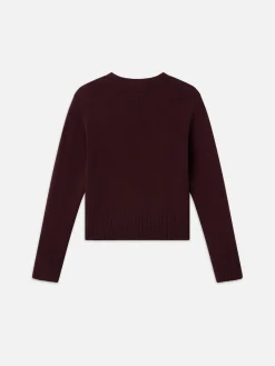 FRAME Cashmere Clean Crew in Deep Burgundy<Women Sweaters