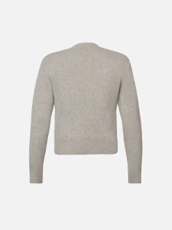 FRAME Cashmere Clean Crew in Light Heather Grey<Women Sweaters