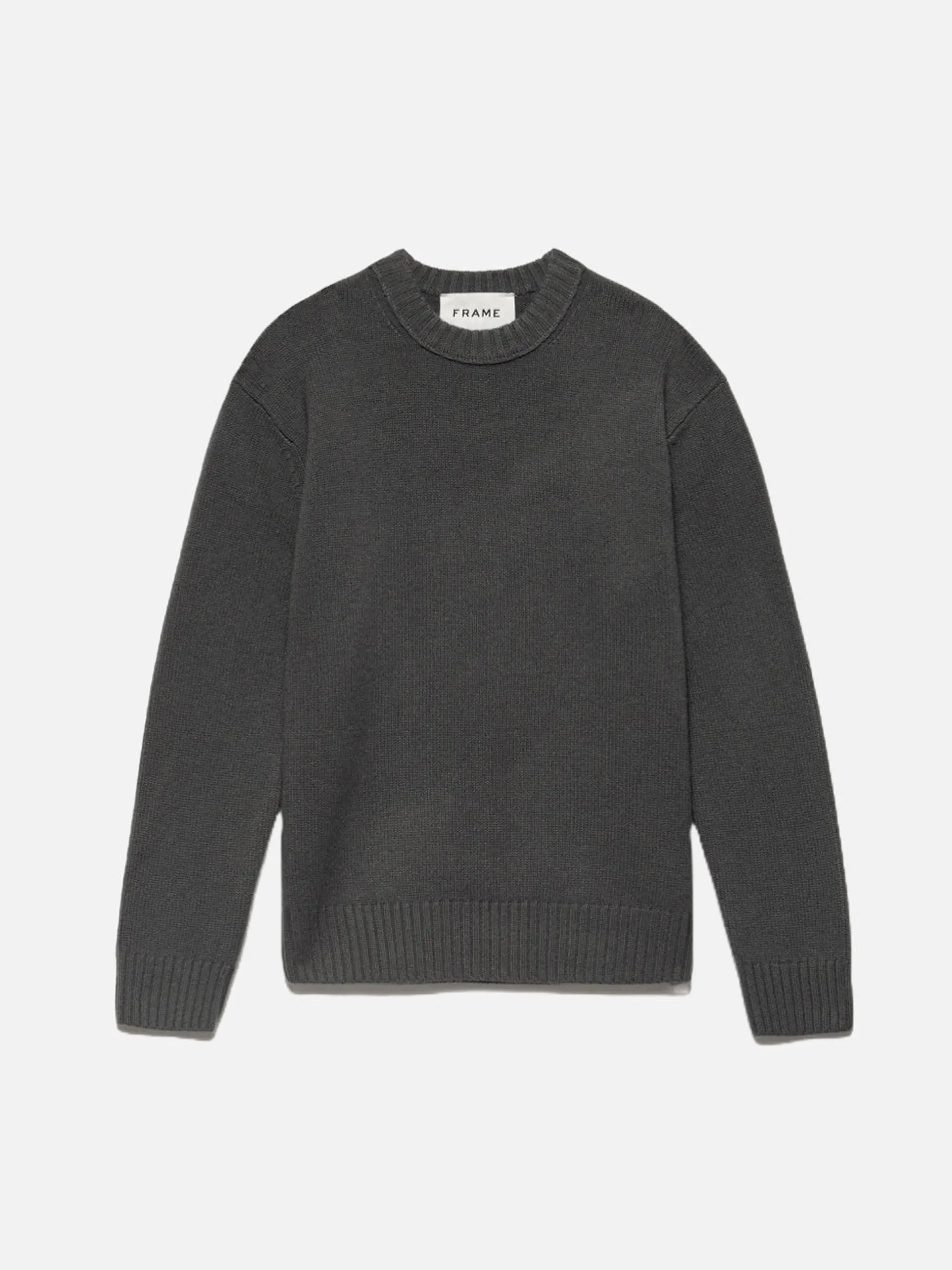 FRAME Cashmere Crewneck Sweater in Charcoal Grey< Sweaters & Hoodies