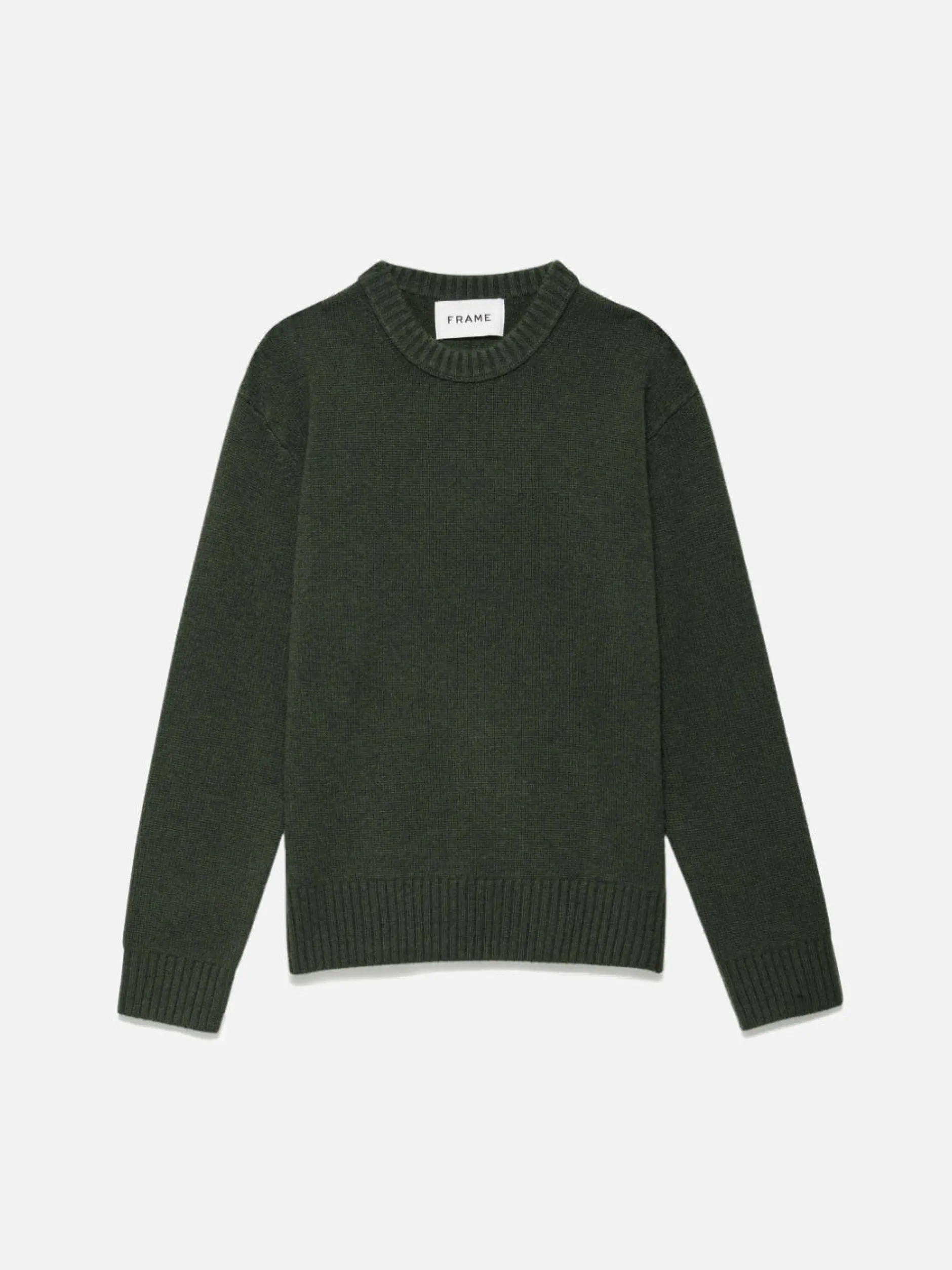 FRAME Cashmere Crewneck Sweater in Military Green<Women Sweaters|Sweaters & Hoodies
