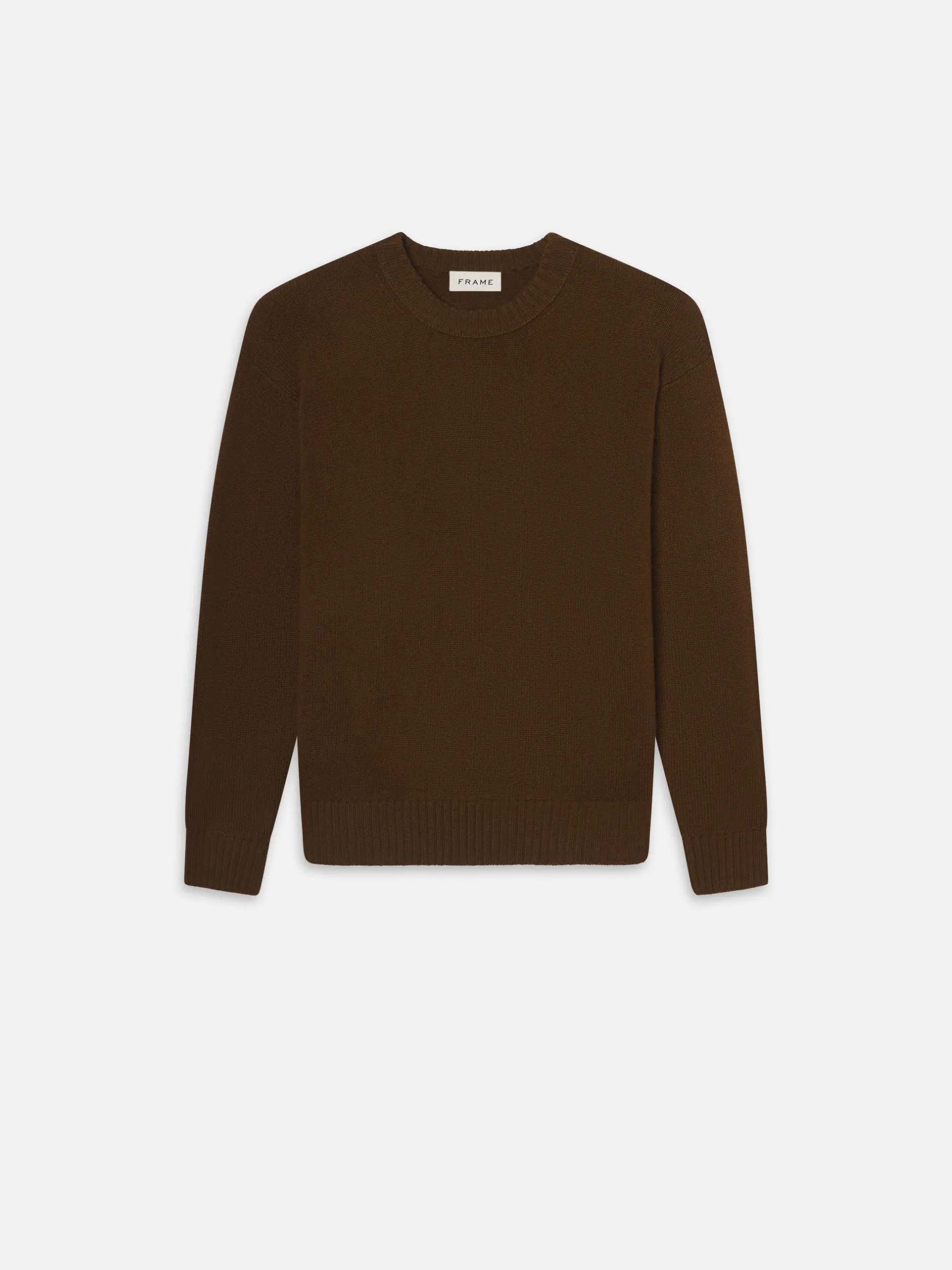 FRAME Cashmere Crewneck Sweater in Dark Camel< Sweaters & Hoodies