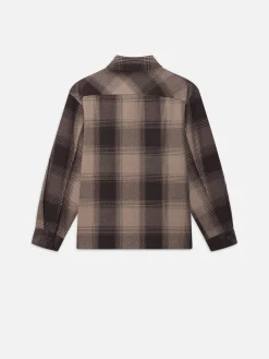 FRAME Chunky Plaid Shirt in Brown Plaid< Shirts