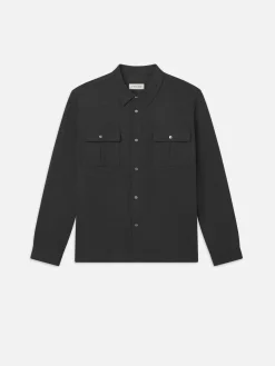 FRAME Classic Flannel Shirt in Grey Melange< Shirts