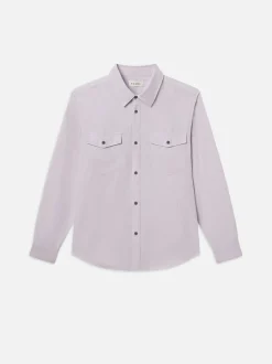 FRAME Classic Oxford Shirt in Lavender Stripe< Shirts