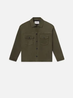 FRAME Clean Suede Jacket in Dark Olive< Leather & Suede|Jackets & Coats