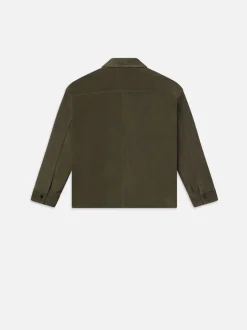 FRAME Clean Suede Jacket in Dark Olive< Leather & Suede|Jackets & Coats