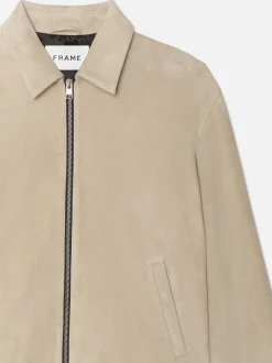 FRAME Clean Suede Jacket in Smoke Beige< Leather & Suede|Jackets & Coats