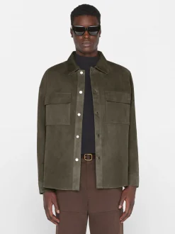 FRAME Clean Suede Shirt in< Leather & Suede|Shirts