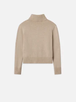 FRAME Clean Turtleneck Sweater in Oatmeal Heather<Women Sweaters