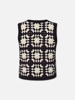 FRAME Crochet Tassel Popover in Navy Multi<Women Tops & Blouses