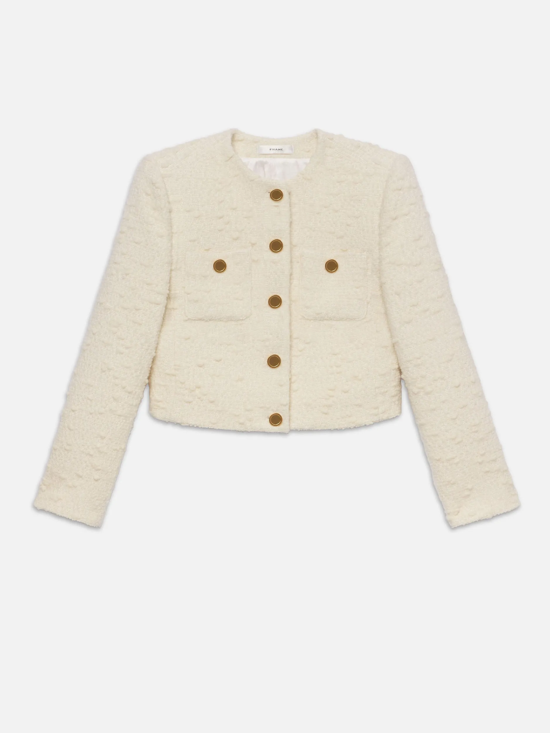 FRAME Cropped Button Front Jacket in<Women Jackets & Coats