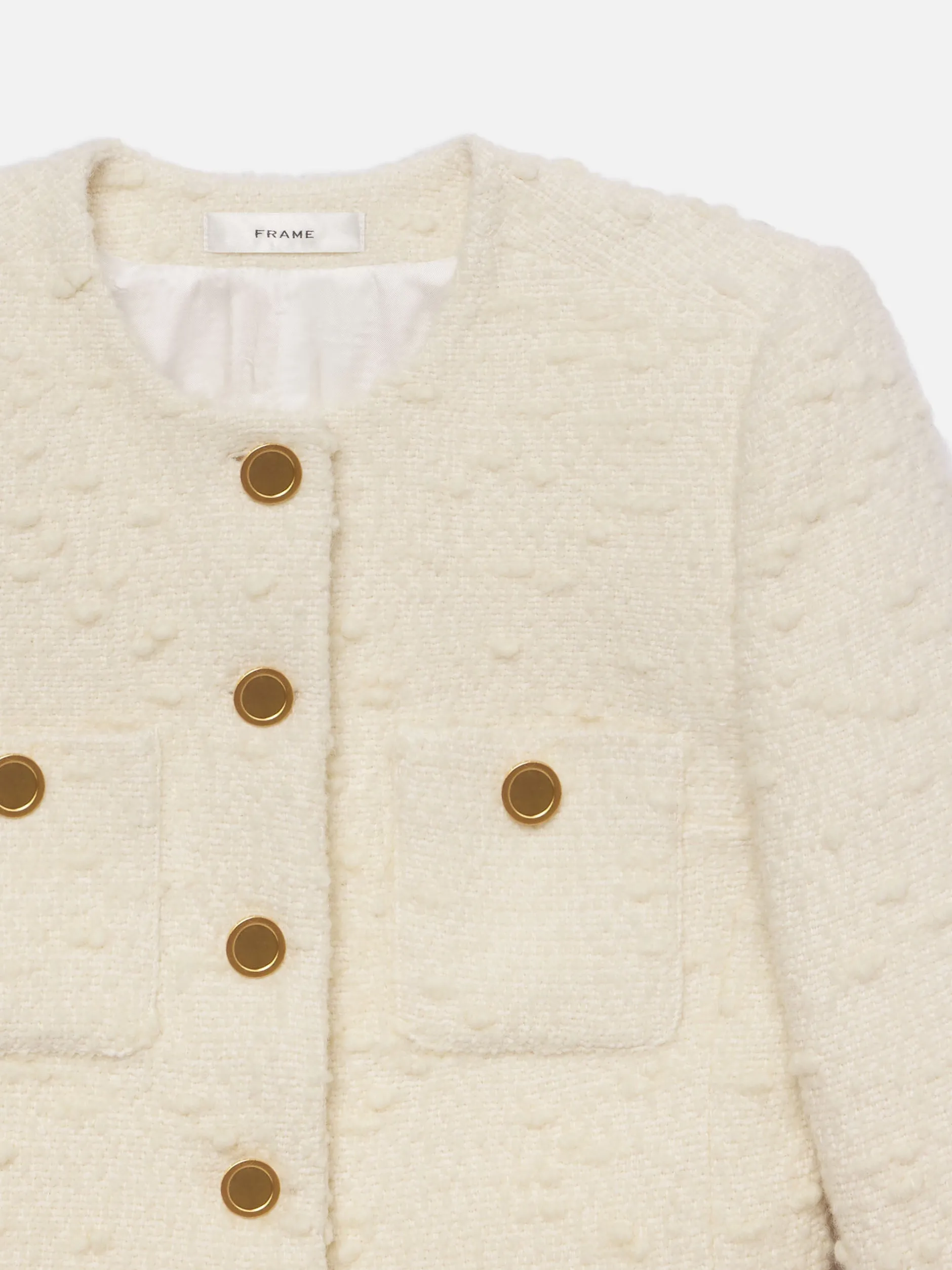 FRAME Cropped Button Front Jacket in<Women Jackets & Coats