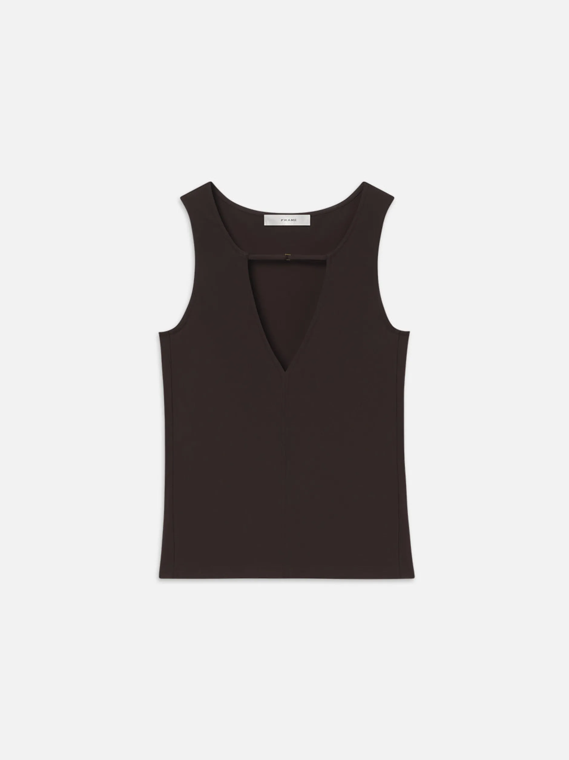 FRAME Deep V Tank in Chocolate Brown<Women Tanks & Tees
