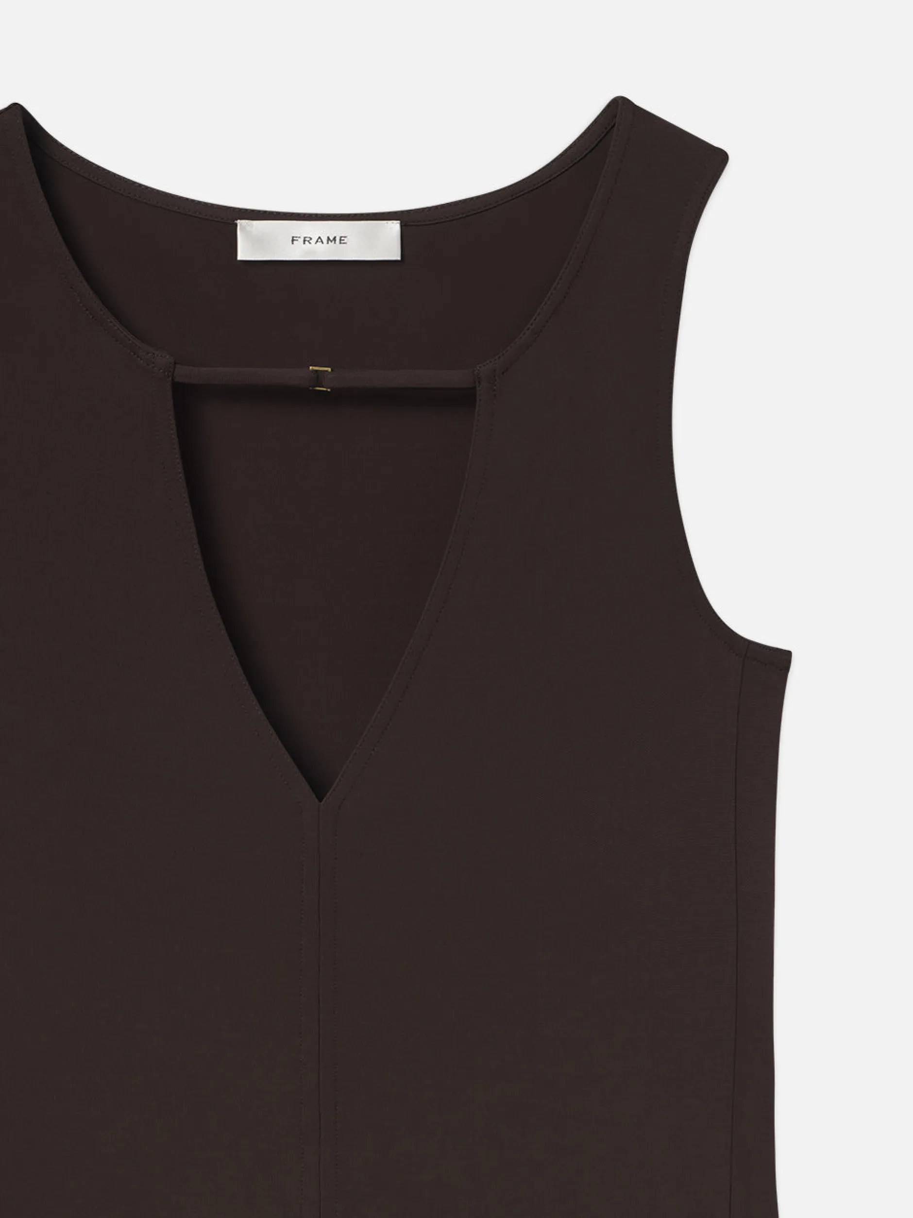 FRAME Deep V Tank in Chocolate Brown<Women Tanks & Tees