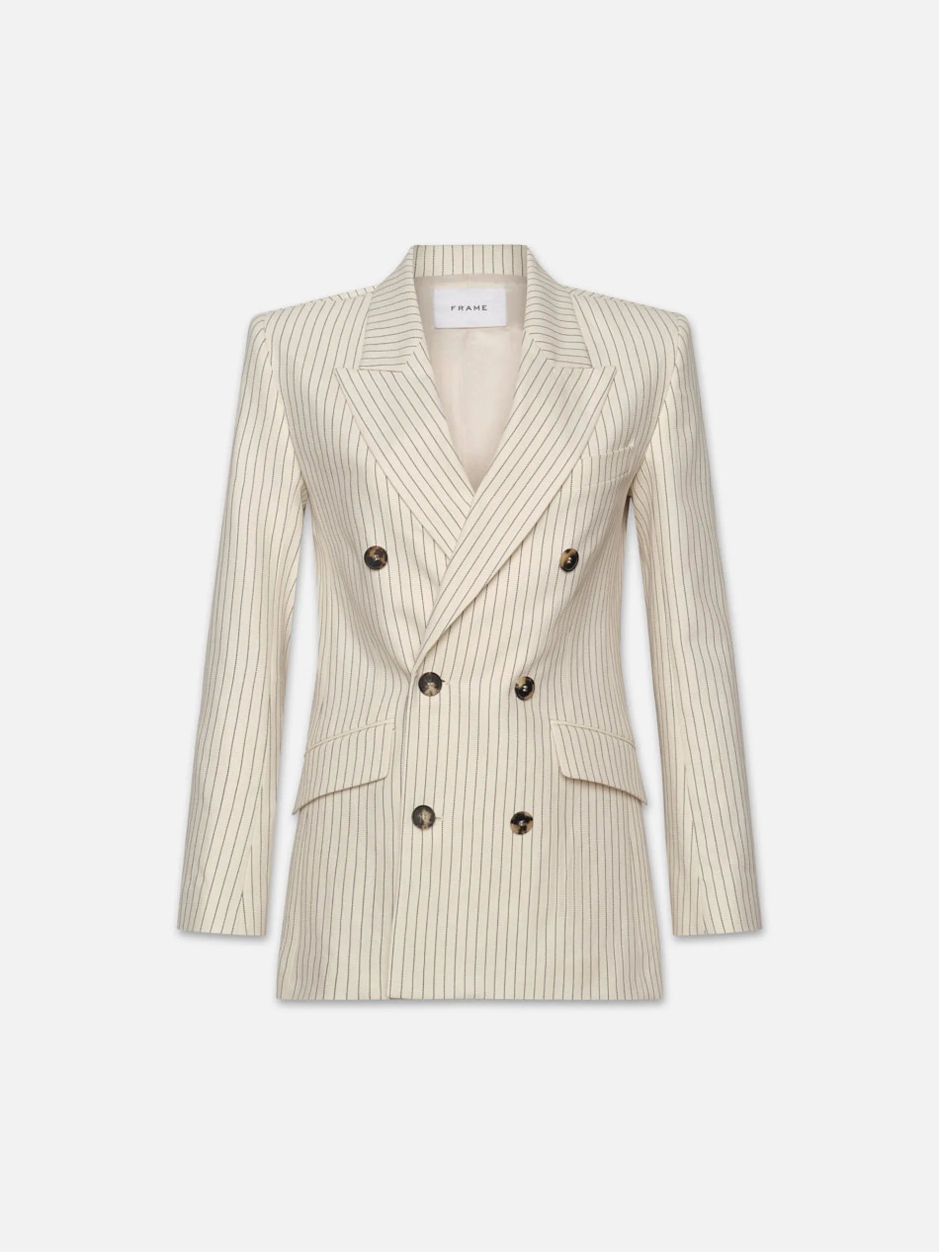 FRAME Double Breasted Blazer in Cream Multi<Women Jackets & Coats