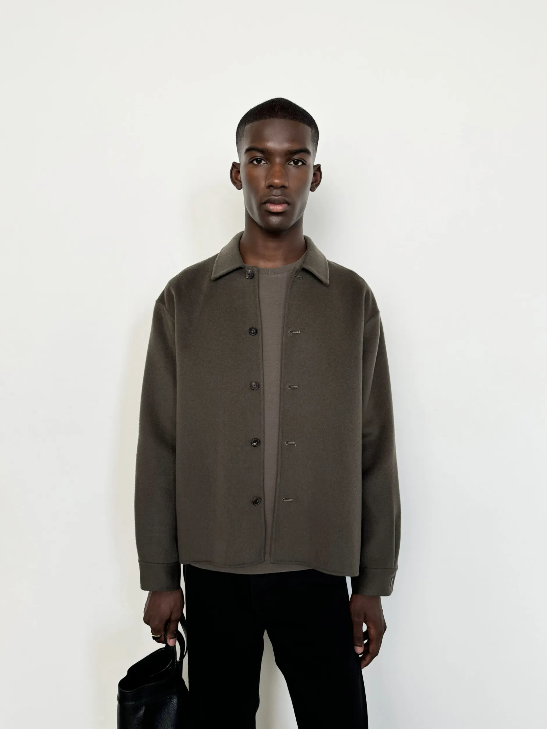 FRAME Double Face Shirt Jacket in Dark Taupe< Jackets & Coats