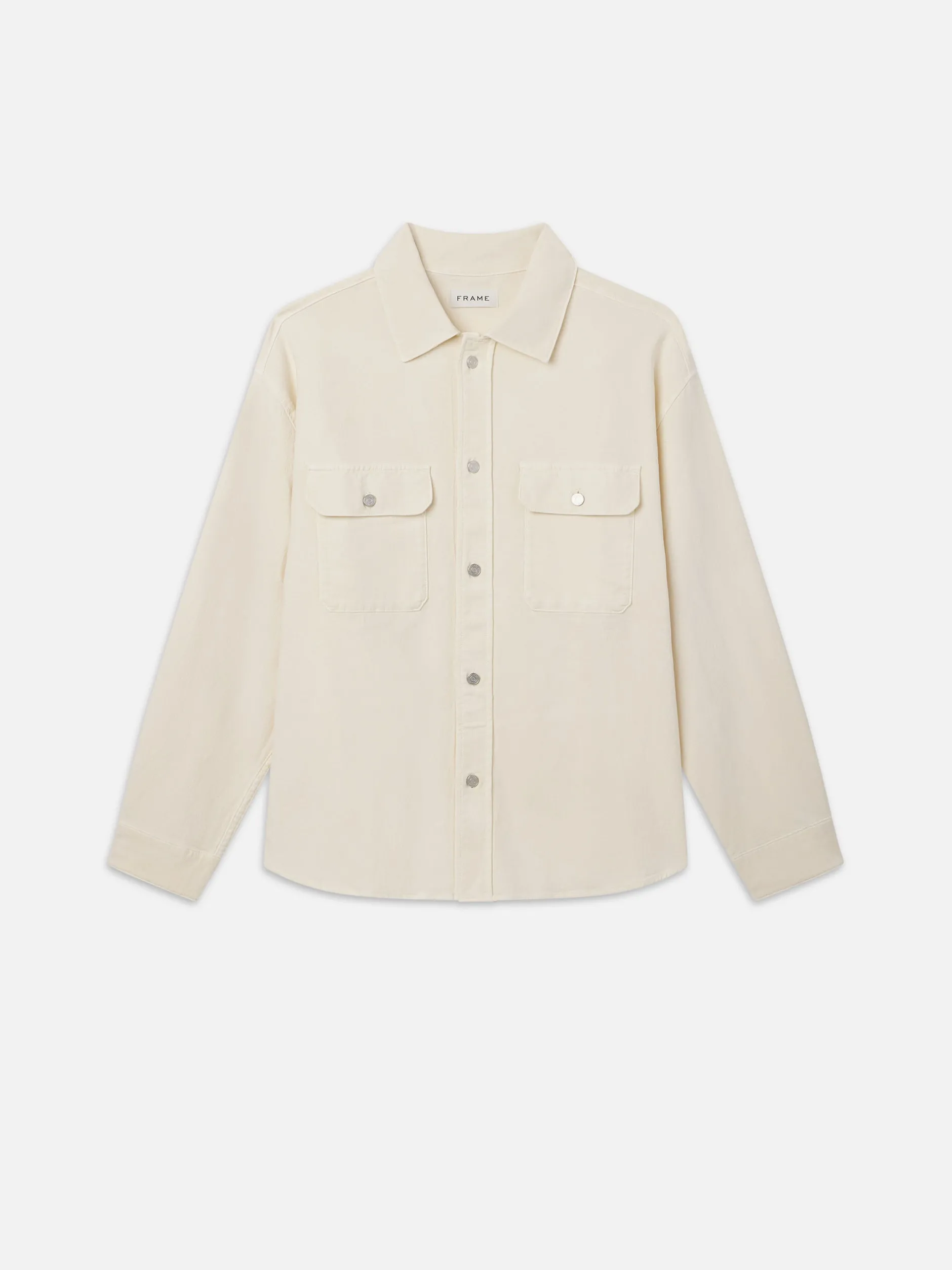 FRAME Double Pocket Overshirt in< Denim Shirts|Shirts