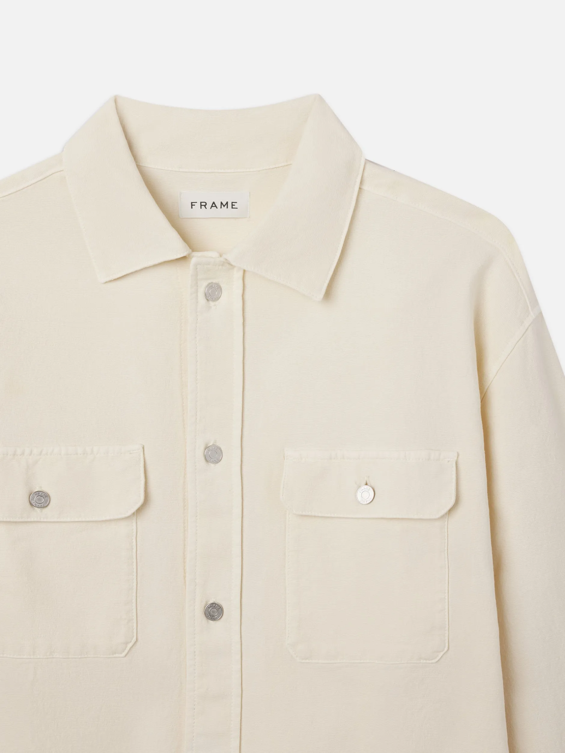 FRAME Double Pocket Overshirt in< Denim Shirts|Shirts