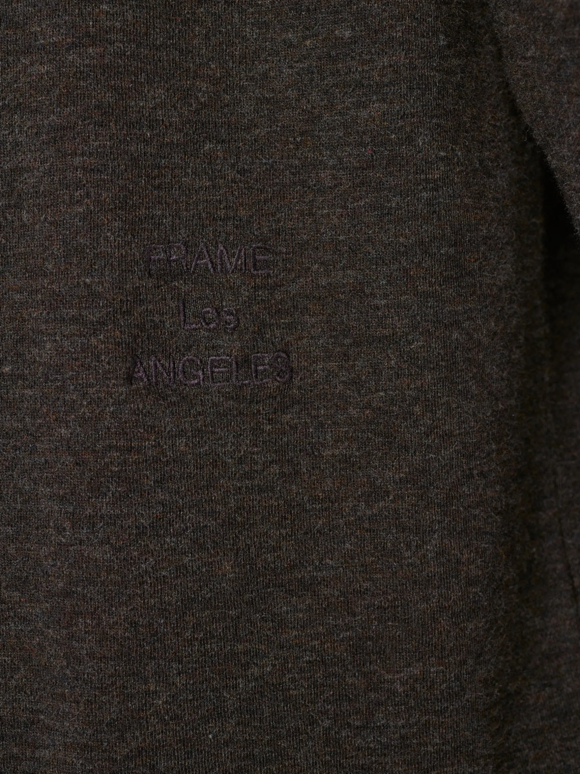FRAME Duo Fold Long Sleeve Crew in Heather Espresso< Tees & Polos