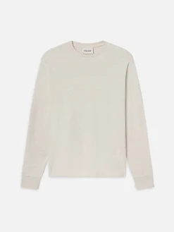 FRAME Duo Fold Long Sleeve Crew in Oatmeal Heather< Tees & Polos