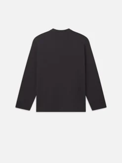 FRAME Duo Fold Long Sleeve Crew in Dark Grey< Tees & Polos