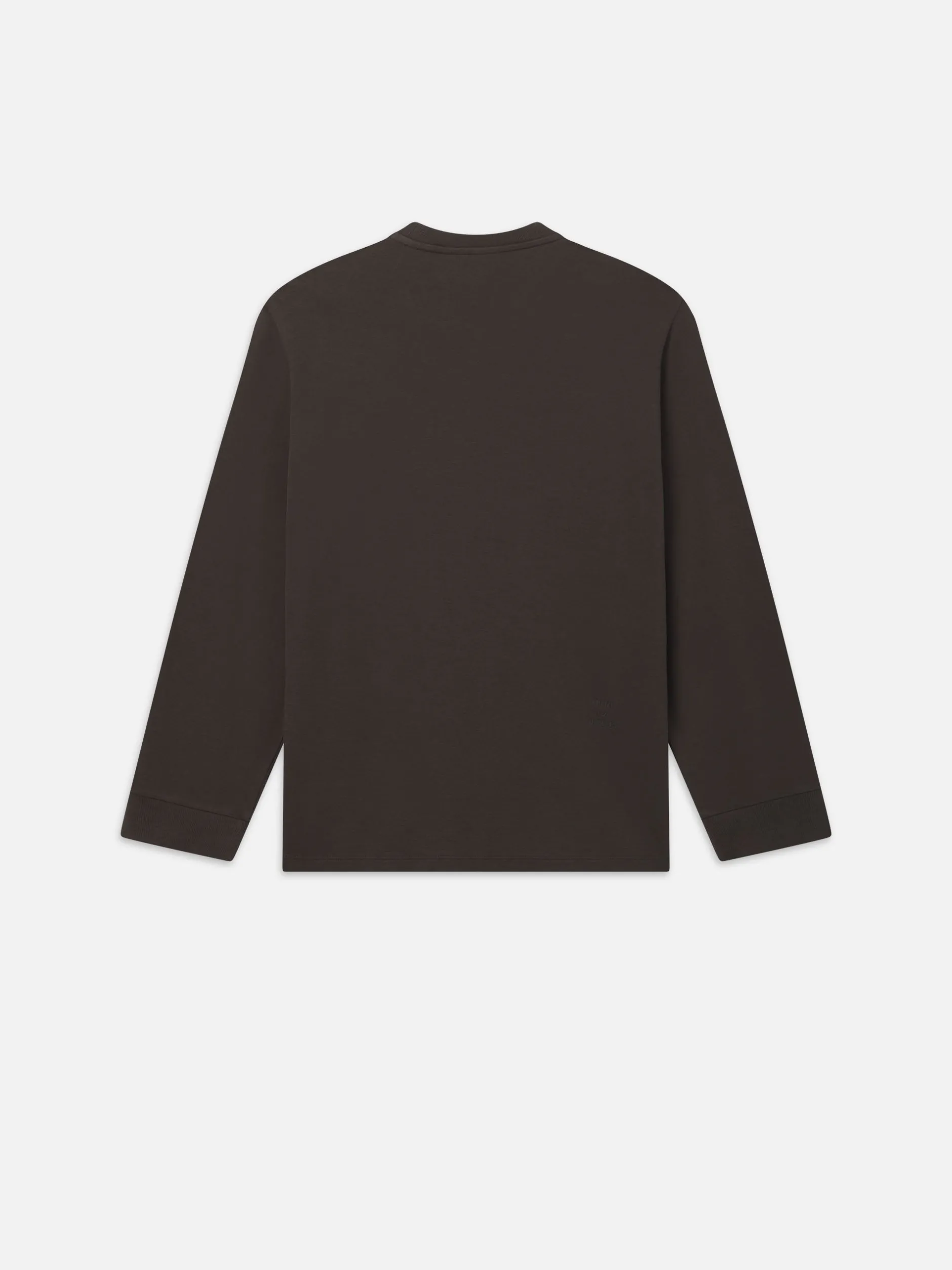FRAME Duo Fold Long Sleeve Crew in Dark Taupe< Tees & Polos