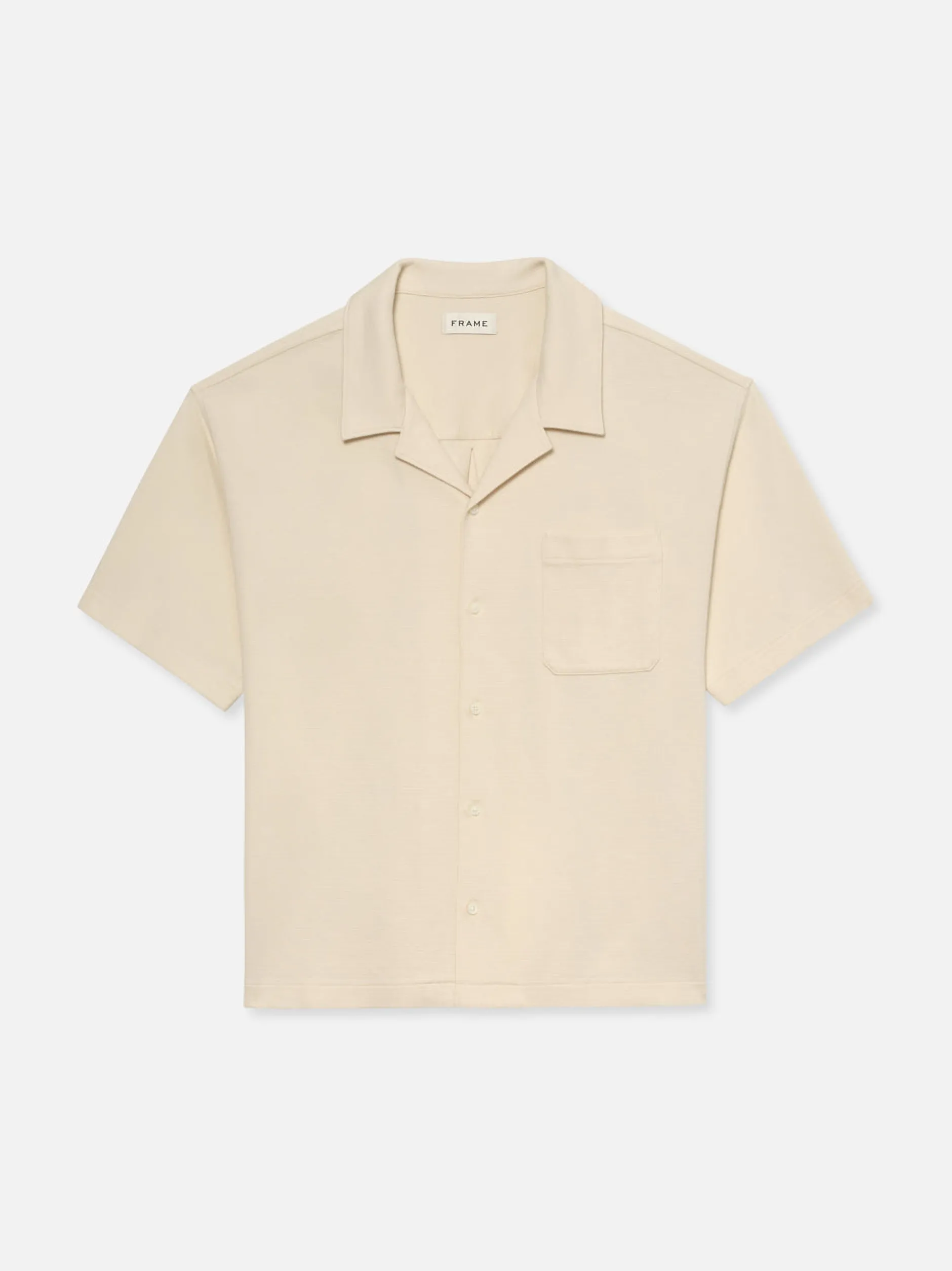 FRAME Duo Fold Relaxed Short Sleeve Shirt in White Sand< Shirts