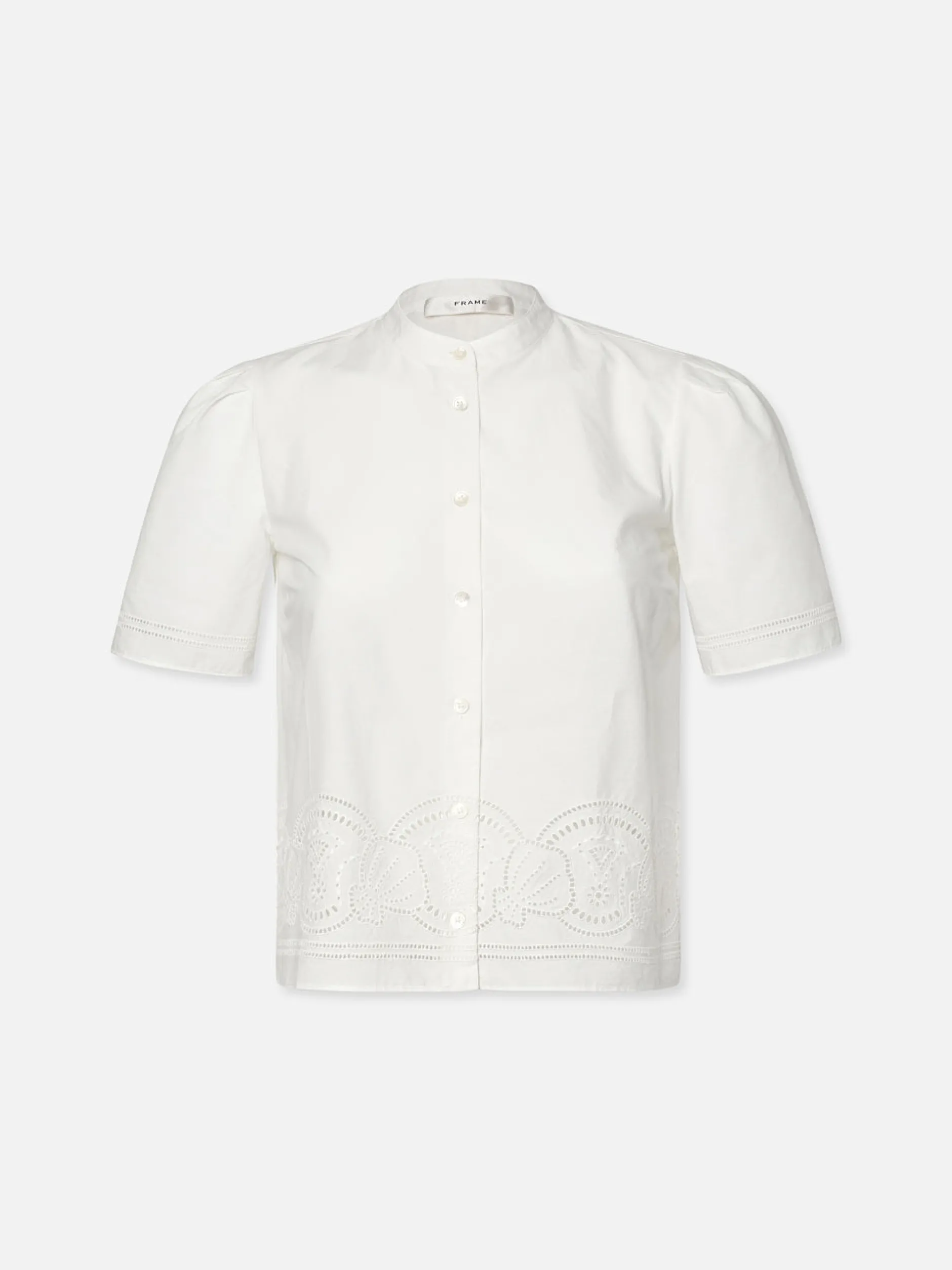 FRAME Embroidered Short Sleeve Shirt in<Women Tops & Blouses