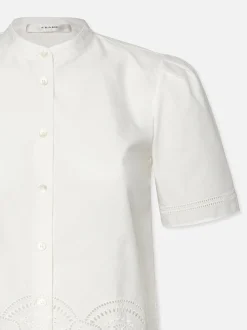 FRAME Embroidered Short Sleeve Shirt in<Women Tops & Blouses