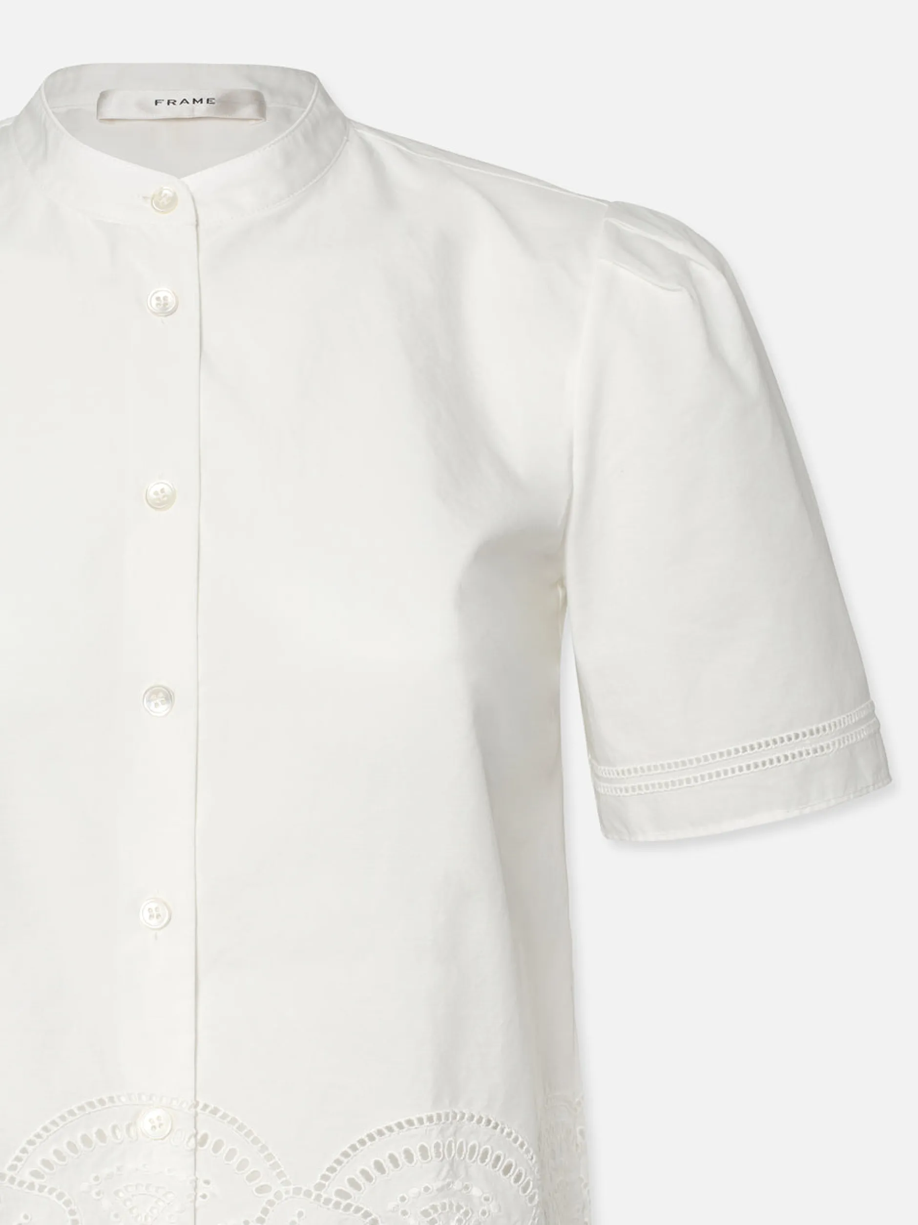 FRAME Embroidered Short Sleeve Shirt in<Women Tops & Blouses