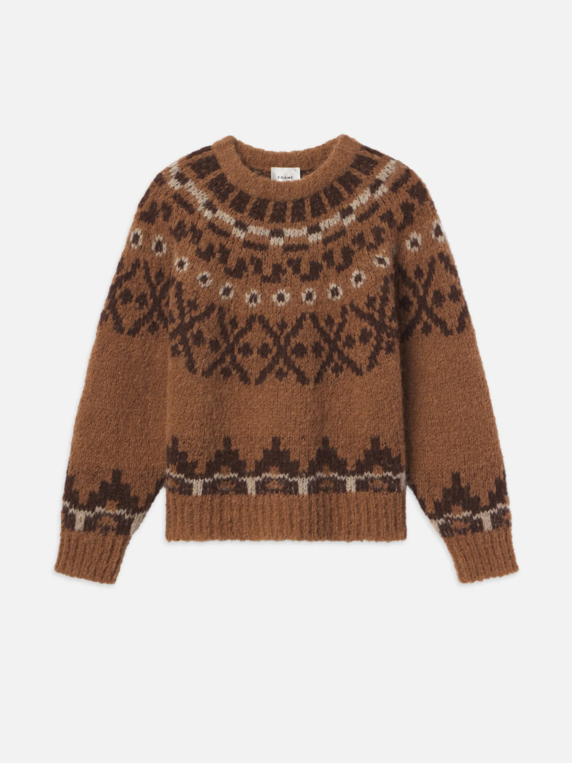 FRAME Fair Isle Sweater in Camel Multi<Women Sweaters