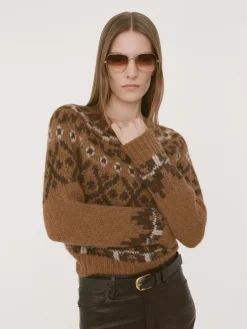 FRAME Fair Isle Sweater in Camel Multi<Women Sweaters