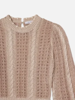 FRAME Femme Cable Mix Sweater in Blush Multi<Women Sweaters