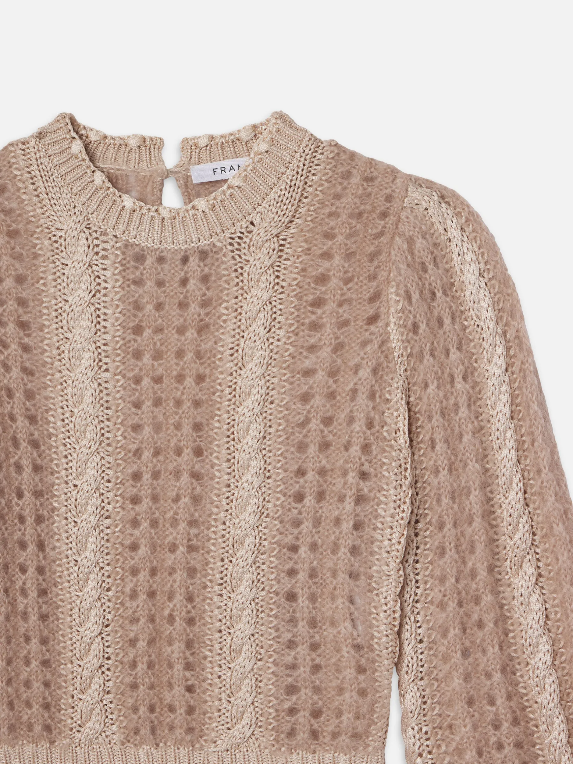 FRAME Femme Cable Mix Sweater in Blush Multi<Women Sweaters
