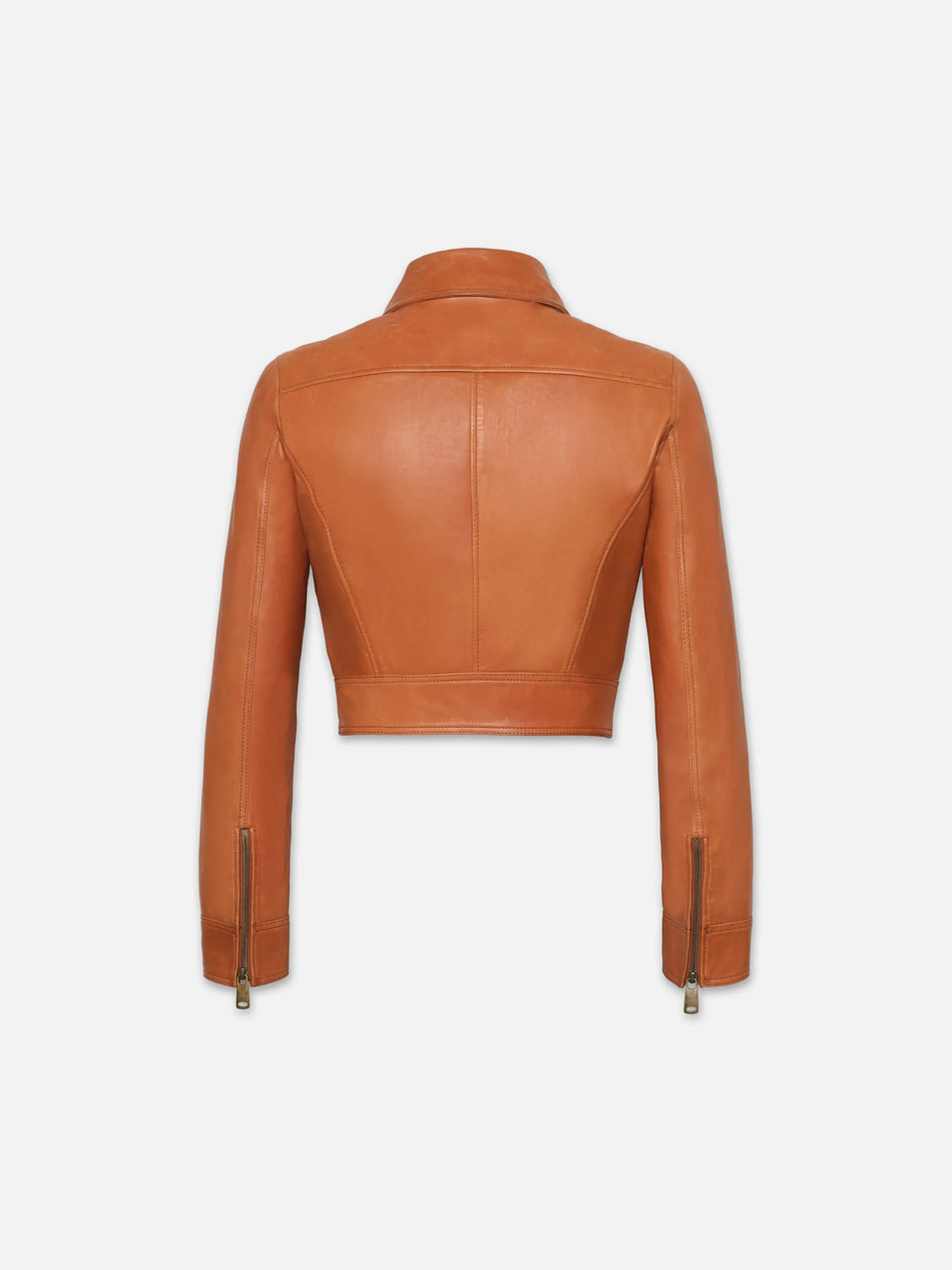 FRAME Fitted Leather Moto Jacket in Light Whiskey<Women Leather & Suede|Jackets & Coats