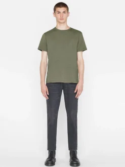 FRAME Logo Tee in Khaki Green< Tees & Polos