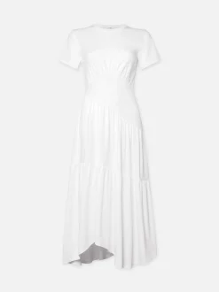 FRAME Gathered Seam Short Sleeve Dress in<Women Dresses & Jumpsuits