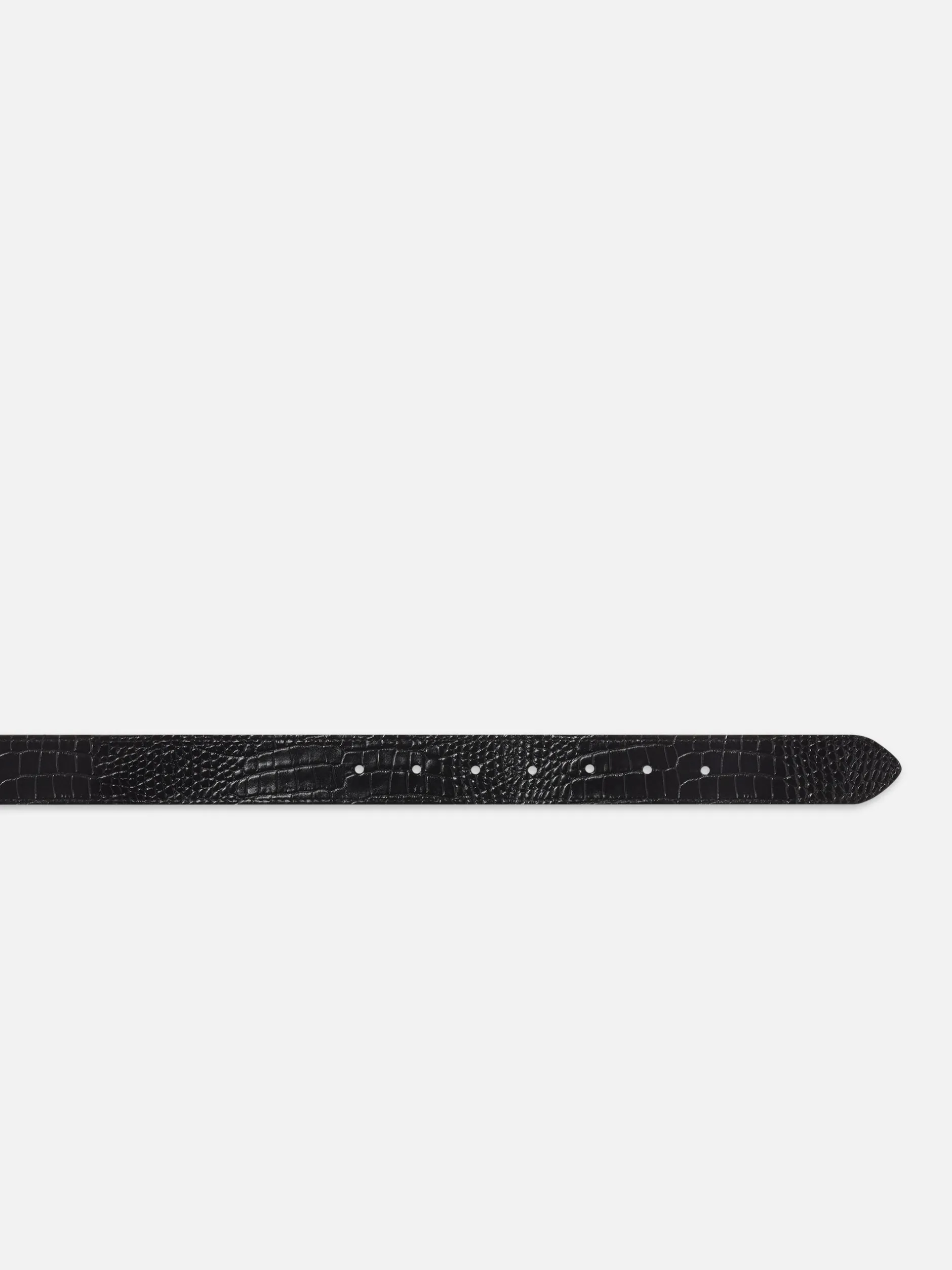 FRAME Geometric Buckle Belt in Black Croc<Women Belts|All Accessories & Shoes