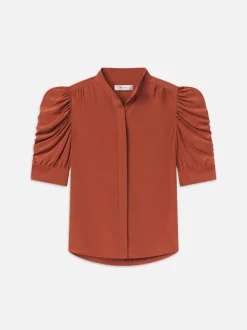 FRAME Gillian Top in Deep Rust<Women Tops & Blouses