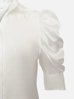 FRAME Gillian Top in Glossy Off White<Women Tops & Blouses